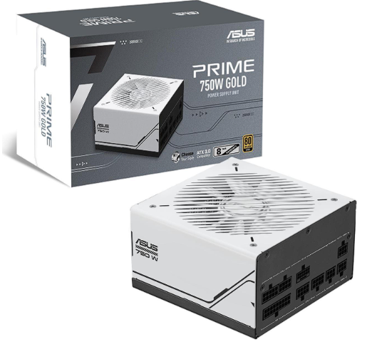 ASUS Prime 750W Gold (750 Watt, ATX 3.0 Compatible, Fully Modular Power Supply, 80+ Gold Certified, Dual Ball Bearings, Two Color Options in One, 8-Year Warranty)