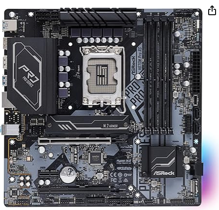 ASROCK H670M PRO RS Socket LGA1700/ Intel H670/ DDR4/ SATA3&USB3.2/ M.2/ Micro ATX Motherboard