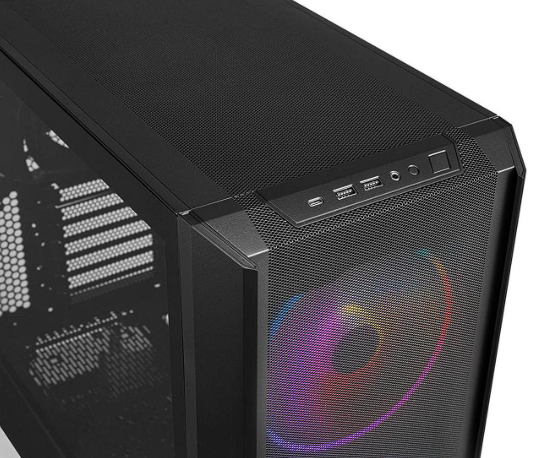 LIAN LI LANCOOL 216RX Black Steel / Tempered Glass ATX Mid Tower Computer Case ,2x 16 cm ARGB Fans Included ----LANCOOL 216RX