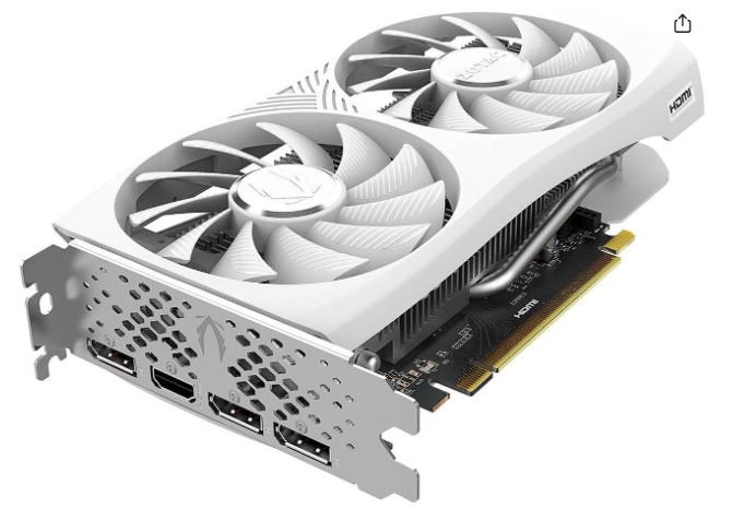 ZOTAC GAMING GeForce RTX 4060 8GB Twin Edge OC White Edition DLSS 3 8GB GDDR6 128-bit 17 Gbps PCIE 4.0 Compact Gaming Graphics Card, ZT-D40600Q-10M