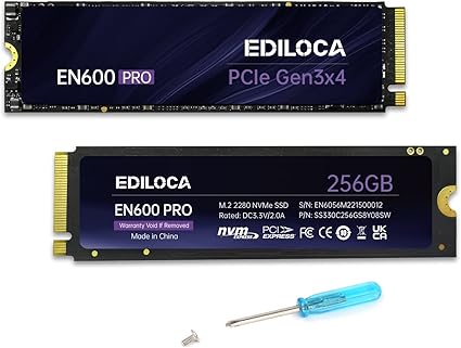 EN600 PRO SSD 256GB PCle 3.0x4, NVMe M.2 2280, Up to 2800MB/s, Internal Solid State Drive, SLC Cache 3D NAND TLC, Graphene Cooling Sticker, Storage for PC, Desktop and Laptops