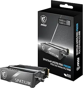 MSI Gaming SPATIUM M570 PRO PCIe 5.0 NVMe M.2 2TB FROZR Internal SSD (PCIe Gen5, NVMe 2.0, M.2 2280, Read 12400 MB/S, Write 11800 MB/S, 2TB)