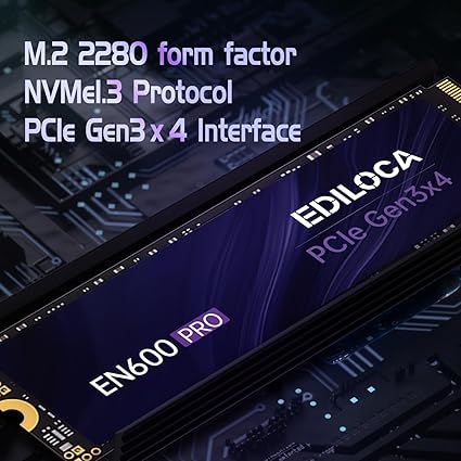 EN600 PRO SSD 256GB PCle 3.0x4, NVMe M.2 2280, Up to 2800MB/s, Internal Solid State Drive, SLC Cache 3D NAND TLC, Graphene Cooling Sticker, Storage for PC, Desktop and Laptops