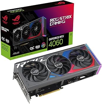 Игровая видеокарта ASUS ROG Strix GeForce RTX™ 4060 OC Edition (PCIe 4.0, 8 ГБ GDDR6, DLSS 3, HDMI 2.1a, DisplayPort 1.4a, конструкция вентилятора Axial-tech, синхронизация Aura, технология 0 дБ)