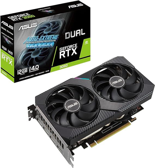 Игровая видеокарта ASUS Dual NVIDIA GeForce RTX 3060 V2 OC Edition 12 ГБ GDDR6 (PCIe 4.0, 12 ГБ памяти GDDR6, HDMI 2.1)